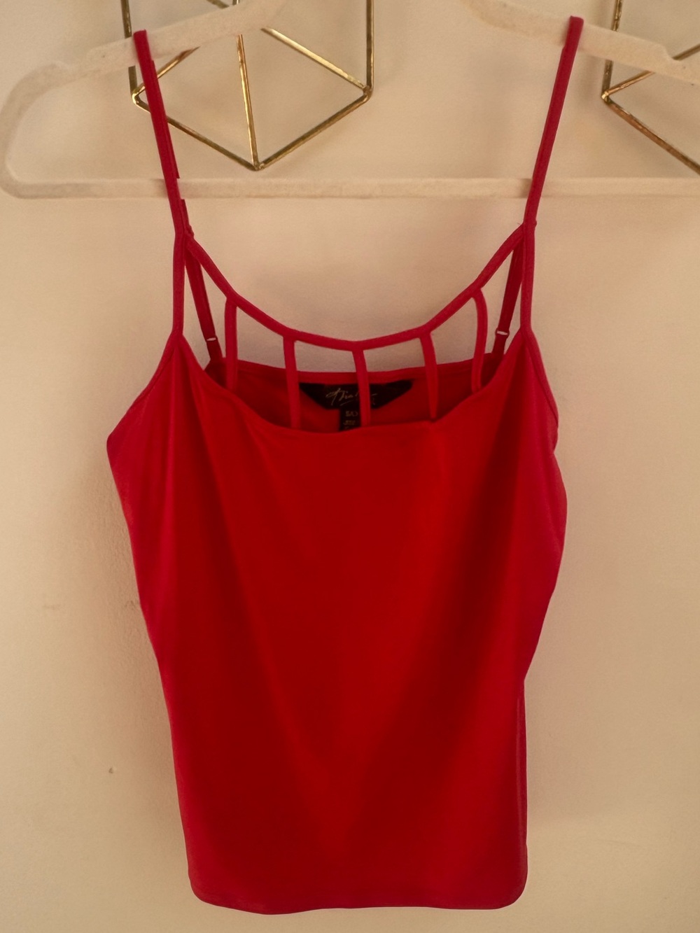 Thalia Sodi Red Strappy Cage-Back Camisole